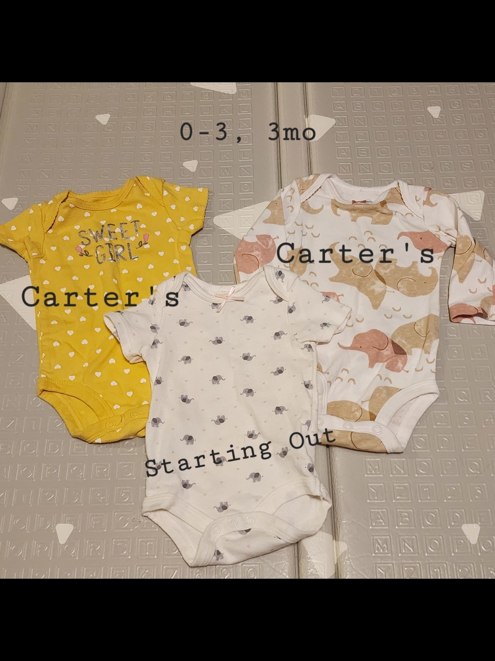 Carter's Yellow, White, Cream Baby One-Piece Bodysuit 3-Pack